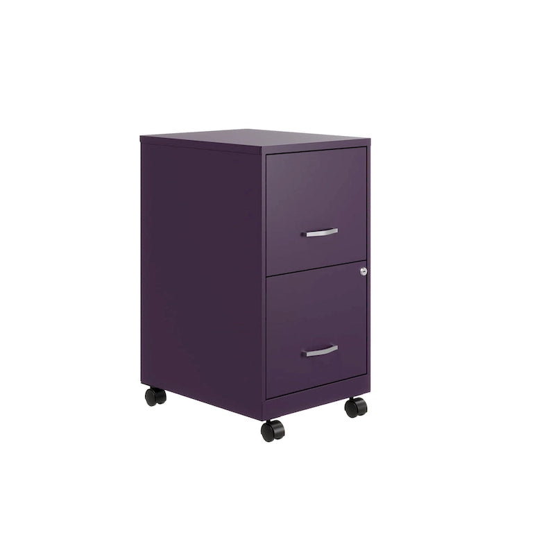 Space Solutions 18 2 Drawer Mobile Smart Vertical File Cabinet, Teal