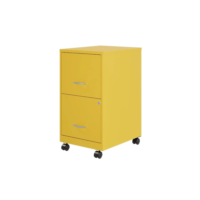 Space Solutions 18 2 Drawer Mobile Smart Vertical File Cabinet, Teal