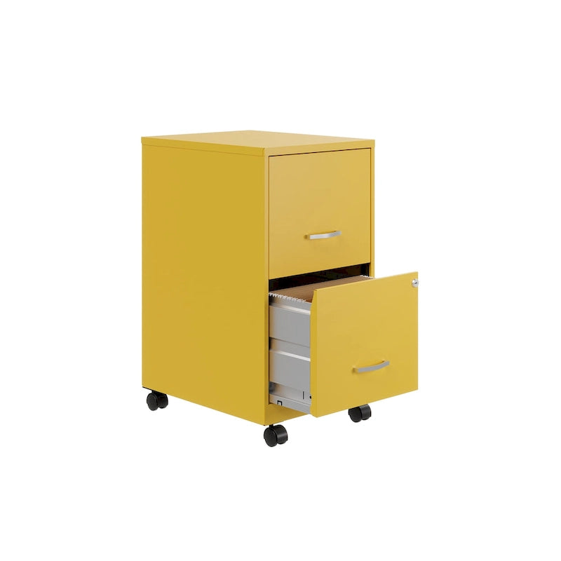 Space Solutions 18 2 Drawer Mobile Smart Vertical File Cabinet, Teal