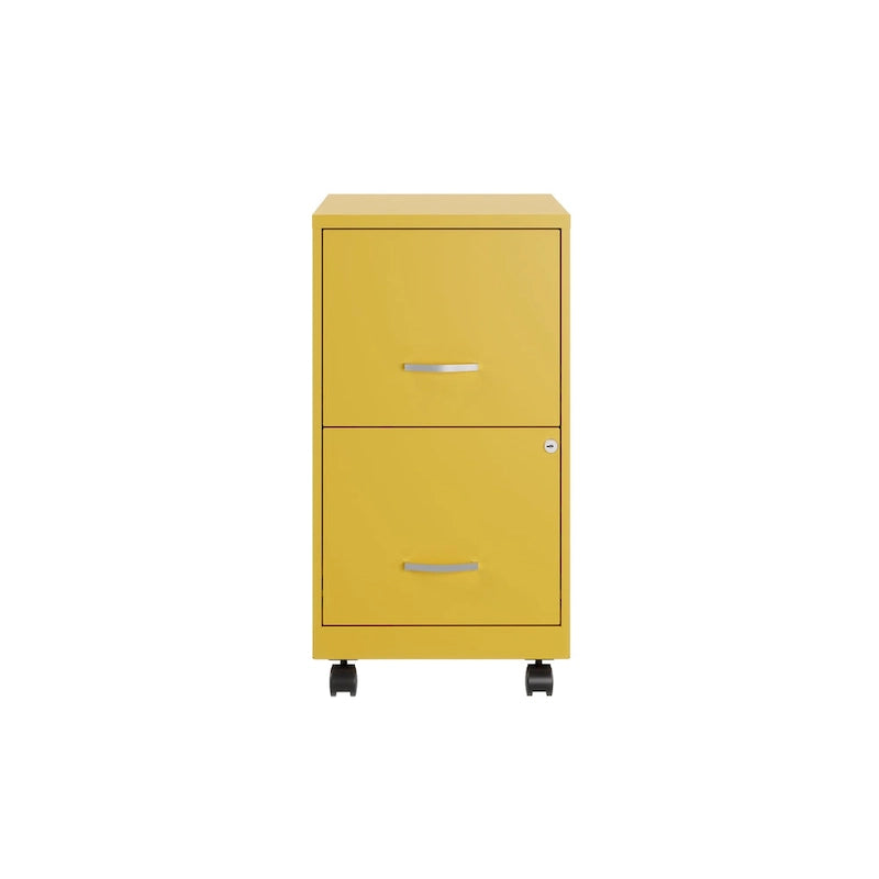 Space Solutions 18 2 Drawer Mobile Smart Vertical File Cabinet, Teal