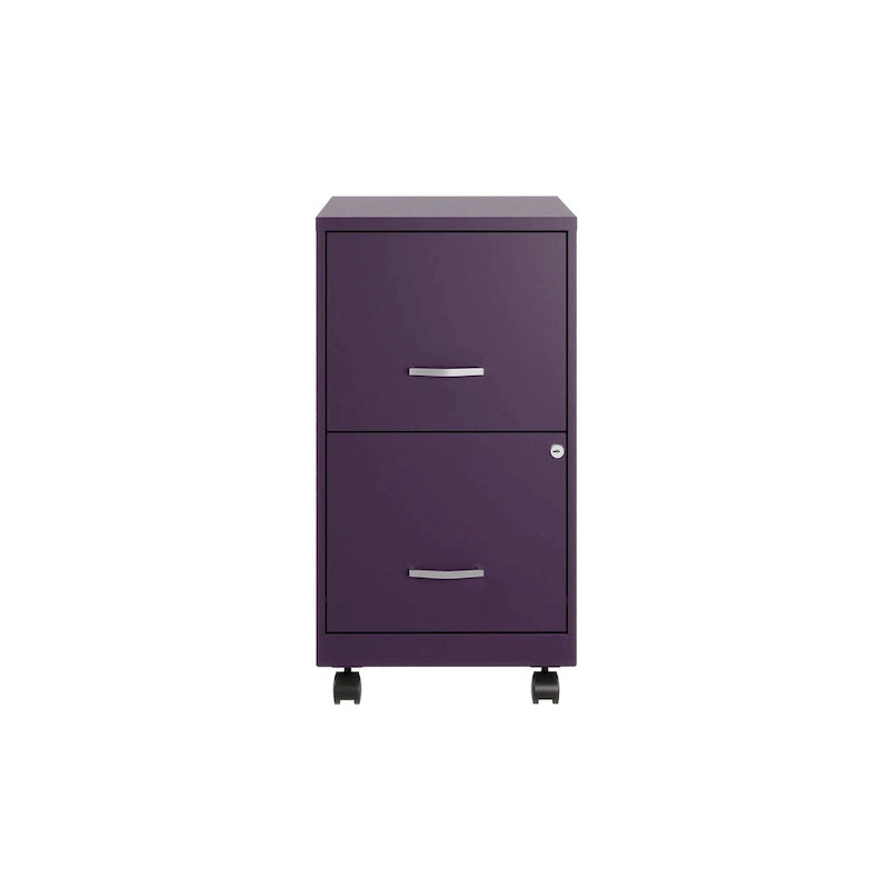 Space Solutions 18 2 Drawer Mobile Smart Vertical File Cabinet, Teal