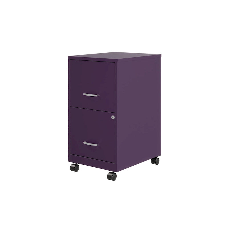 Space Solutions 18 2 Drawer Mobile Smart Vertical File Cabinet, Teal