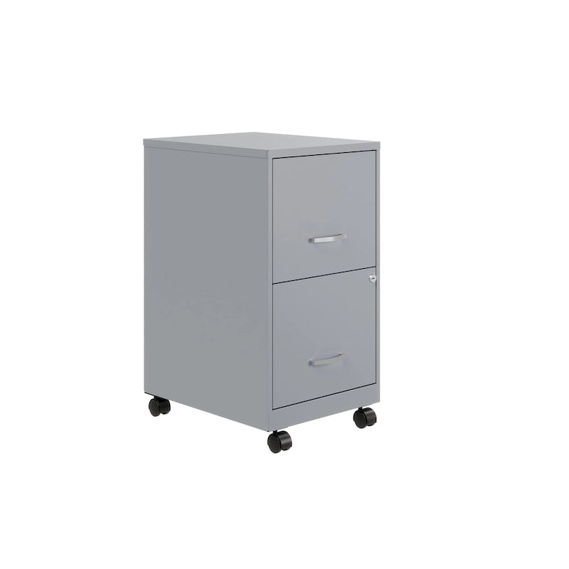 Space Solutions 18 2 Drawer Mobile Smart Vertical File Cabinet, Teal