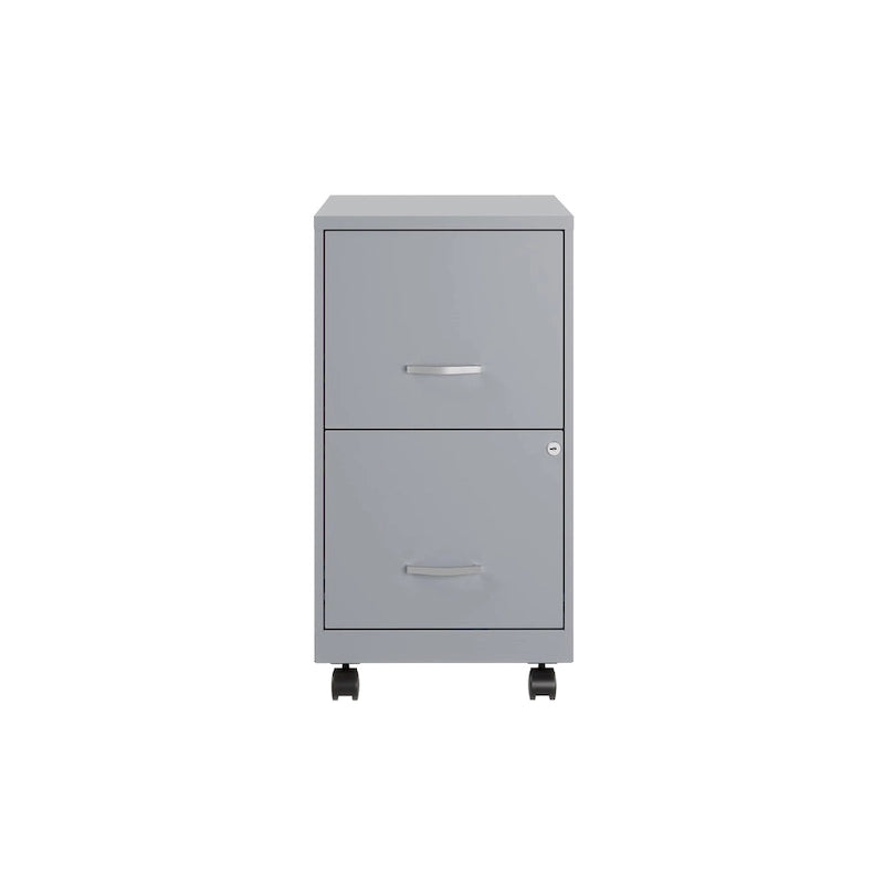 Space Solutions 18 2 Drawer Mobile Smart Vertical File Cabinet, Teal