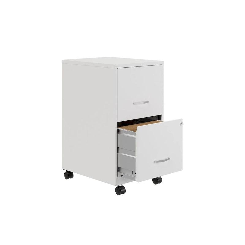 Space Solutions 18 2 Drawer Mobile Smart Vertical File Cabinet, Teal