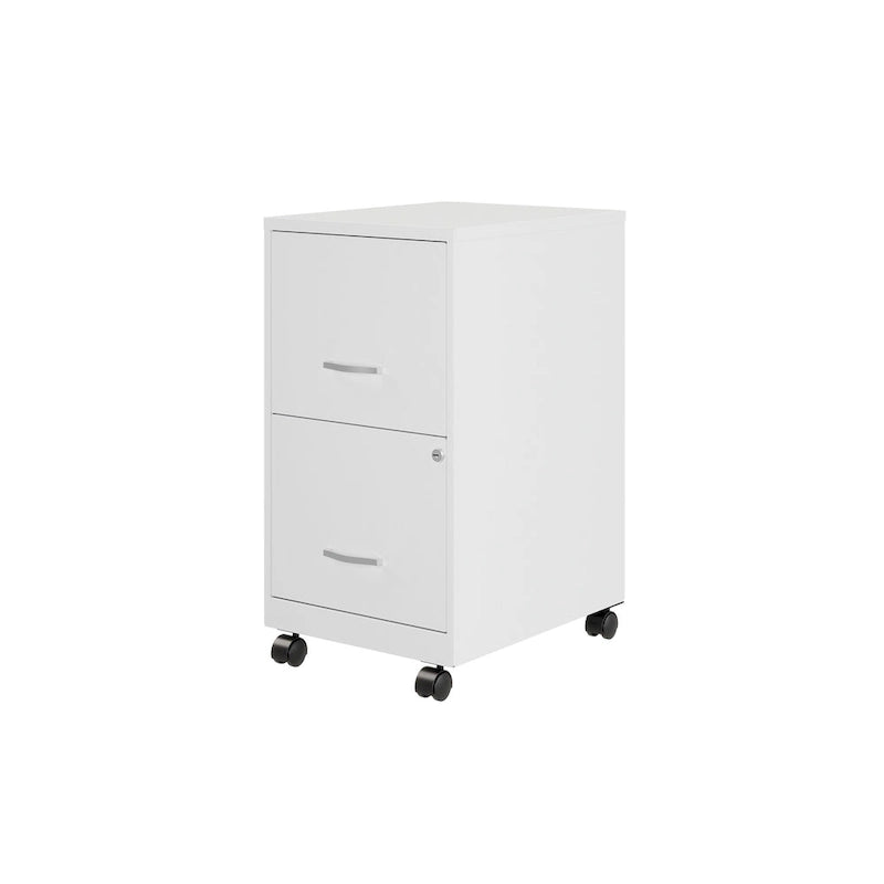 Space Solutions 18 2 Drawer Mobile Smart Vertical File Cabinet, Teal
