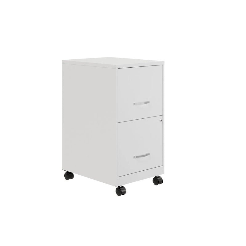 Space Solutions 18 2 Drawer Mobile Smart Vertical File Cabinet, Teal