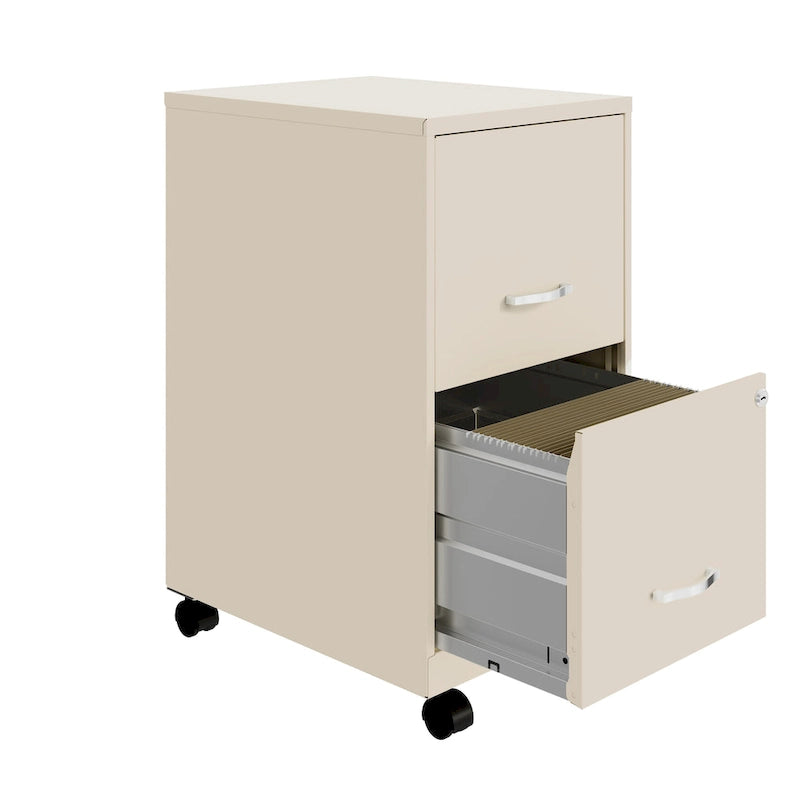 Space Solutions 18 2 Drawer Mobile Smart Vertical File Cabinet, Teal