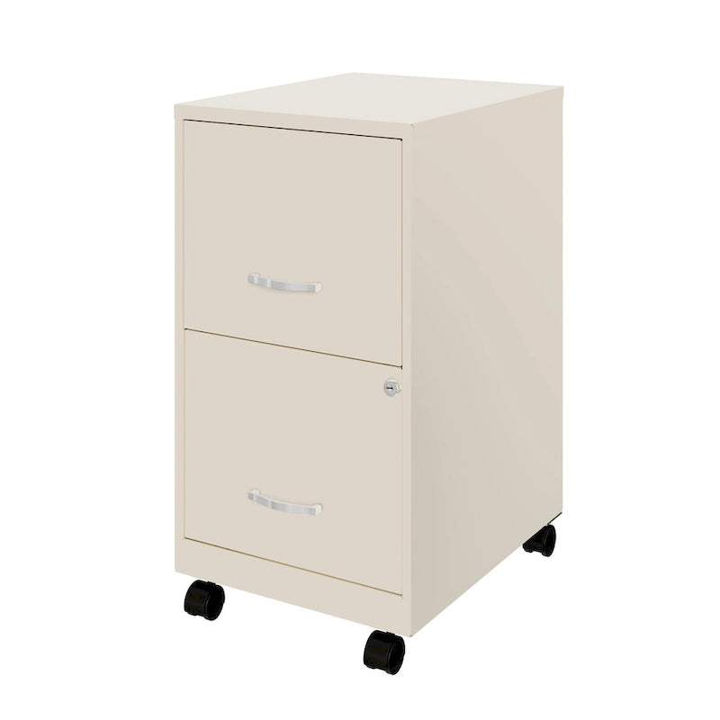 Space Solutions 18 2 Drawer Mobile Smart Vertical File Cabinet, Teal