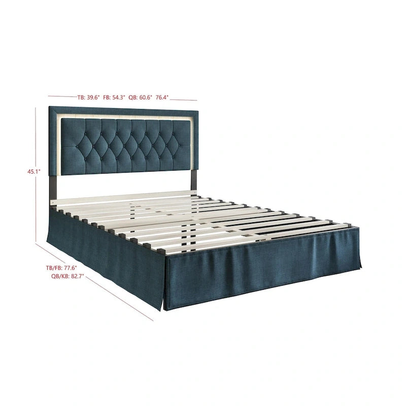 Gianna Tufted Upholstered Platform Bed