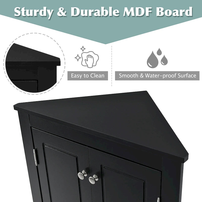 17.2 in. W x 17.2 in. D Triangle Bathroom Storage Cabinet with Adjustable Shelves