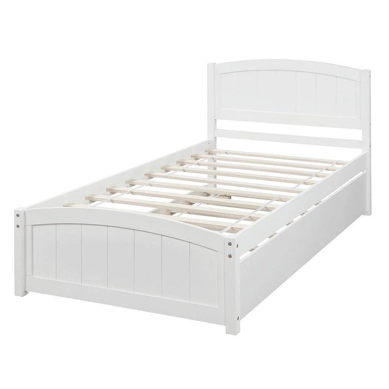 Merax Twin Size Platform Bed with Trundle