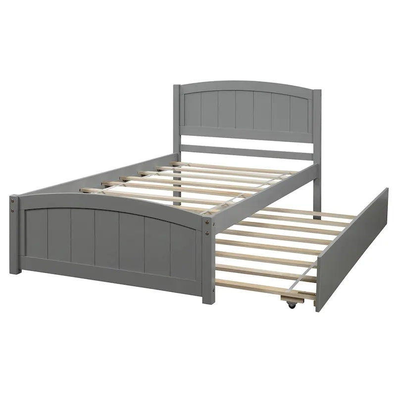 Merax Twin Size Platform Bed with Trundle