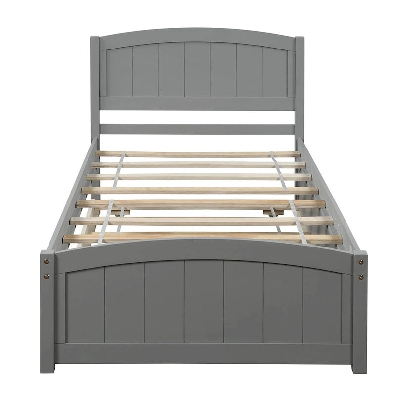 Merax Twin Size Platform Bed with Trundle
