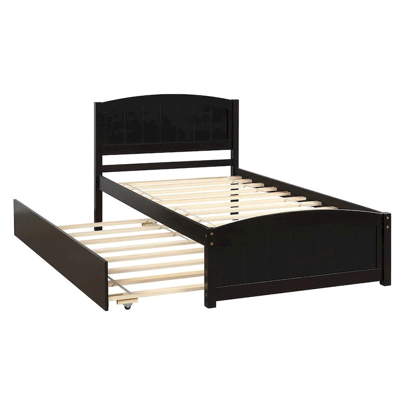 Merax Twin Size Platform Bed with Trundle