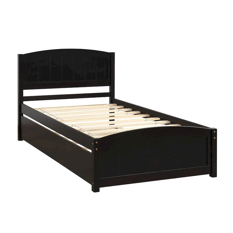 Merax Twin Size Platform Bed with Trundle
