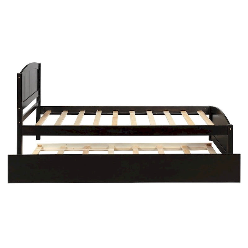 Merax Twin Size Platform Bed with Trundle