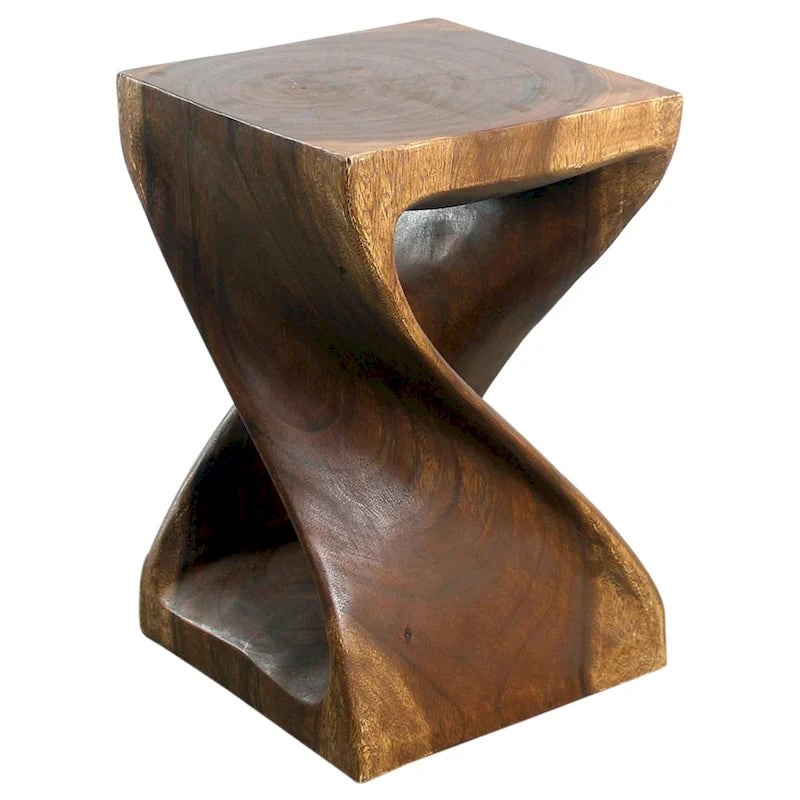 Haussmann Original Wood Twist Stool 12 X 12 X 18 In High Walnut Oil - 12 x 12 x 18