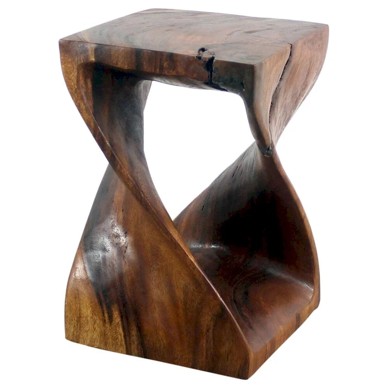 Haussmann Original Wood Twist Stool 12 X 12 X 18 In High Walnut Oil - 12 x 12 x 18