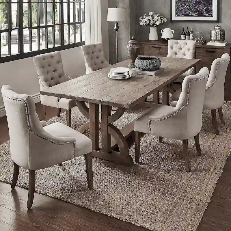 Paloma Farmhouse Reclaimed Wood 7-Piece Dining Set by iNSPIRE Q Artisan