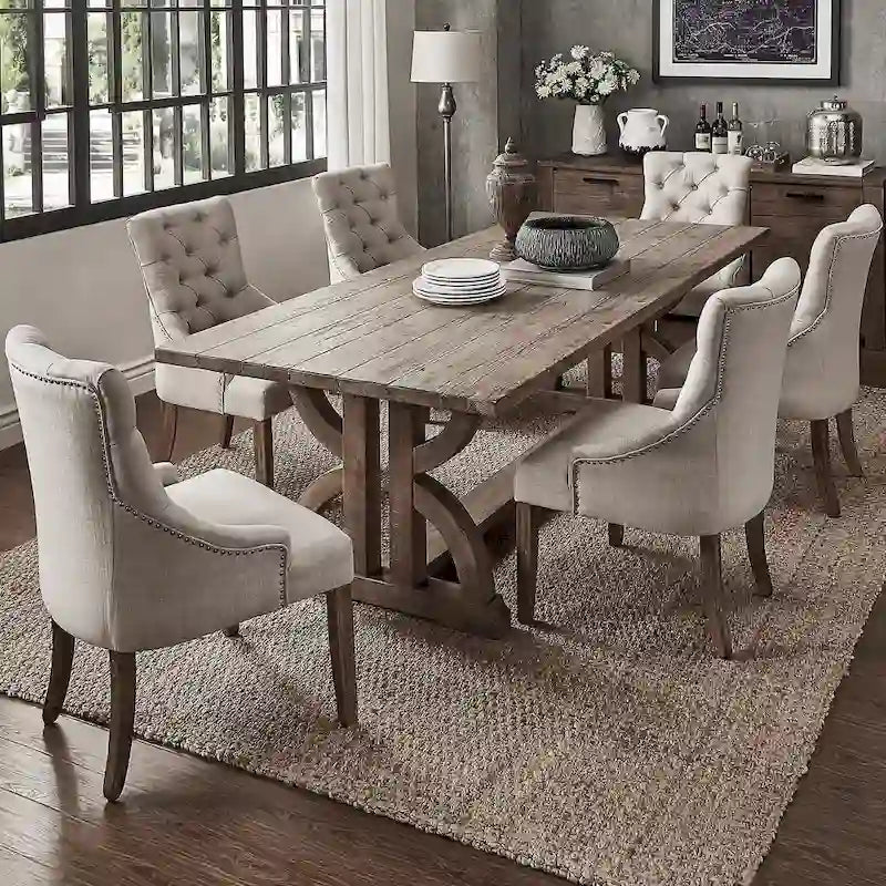 Paloma Farmhouse Reclaimed Wood 7-Piece Dining Set by iNSPIRE Q Artisan
