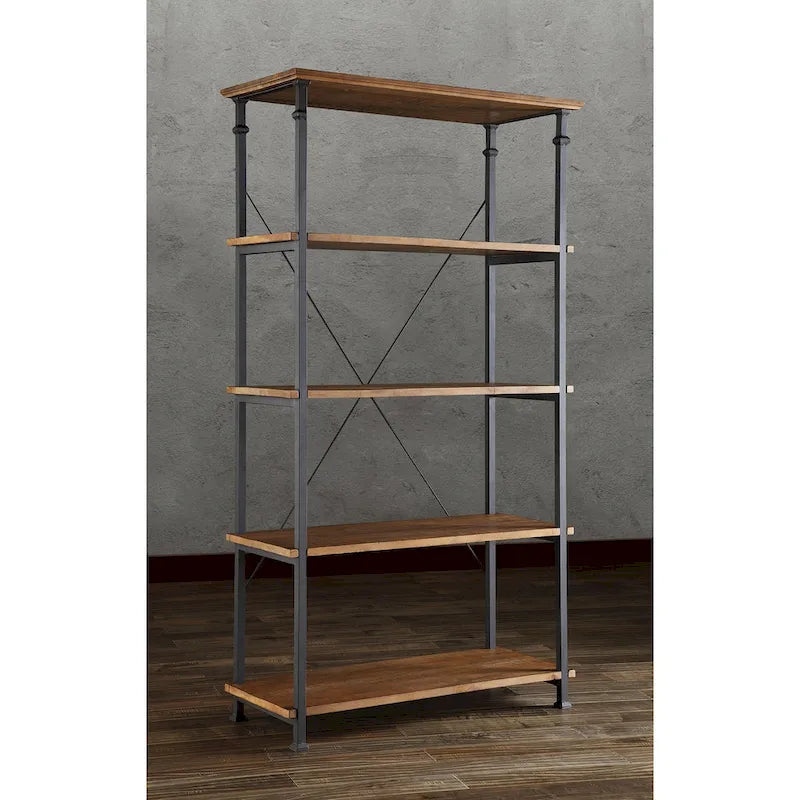 Myra Vintage Industrial Modern 3-piece Desk and 40-inch Bookcase Set by iNSPIRE Q Classic