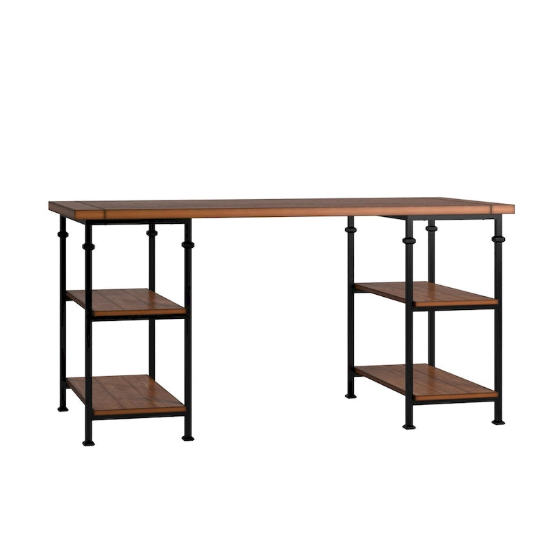 Myra Vintage Industrial Modern 3-piece Desk and 40-inch Bookcase Set by iNSPIRE Q Classic