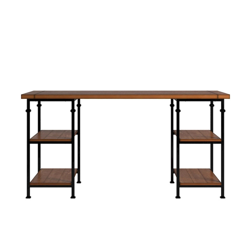 Myra Vintage Industrial Modern 3-piece Desk and 40-inch Bookcase Set by iNSPIRE Q Classic