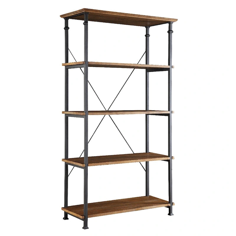Myra Vintage Industrial Modern 3-piece Desk and 40-inch Bookcase Set by iNSPIRE Q Classic