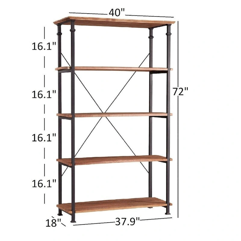 Myra Vintage Industrial Modern 3-piece Desk and 40-inch Bookcase Set by iNSPIRE Q Classic