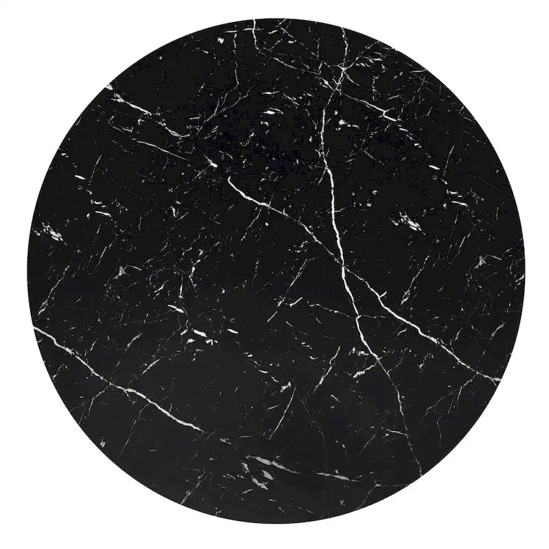 Saki 43 Wide Faux Marble Round Dining Table Set by iNSPIRE Q Modern
