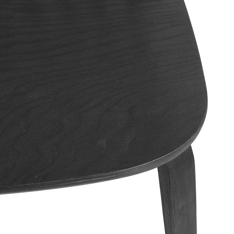Farmhouse Spindle-back Windsor Dining Chairs with Bentwood Legs, Black - 33.5H x 17.72W x 19.7D
