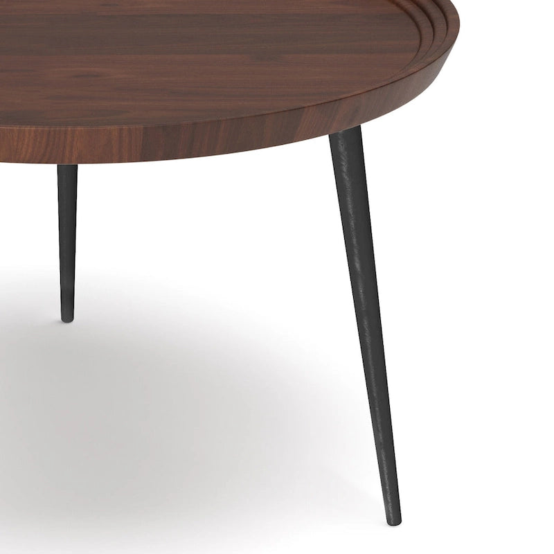 WYNDENHALL Joellla Modern Industrial Coffee Table in Cognac - 30 d x 30 w x 16 h