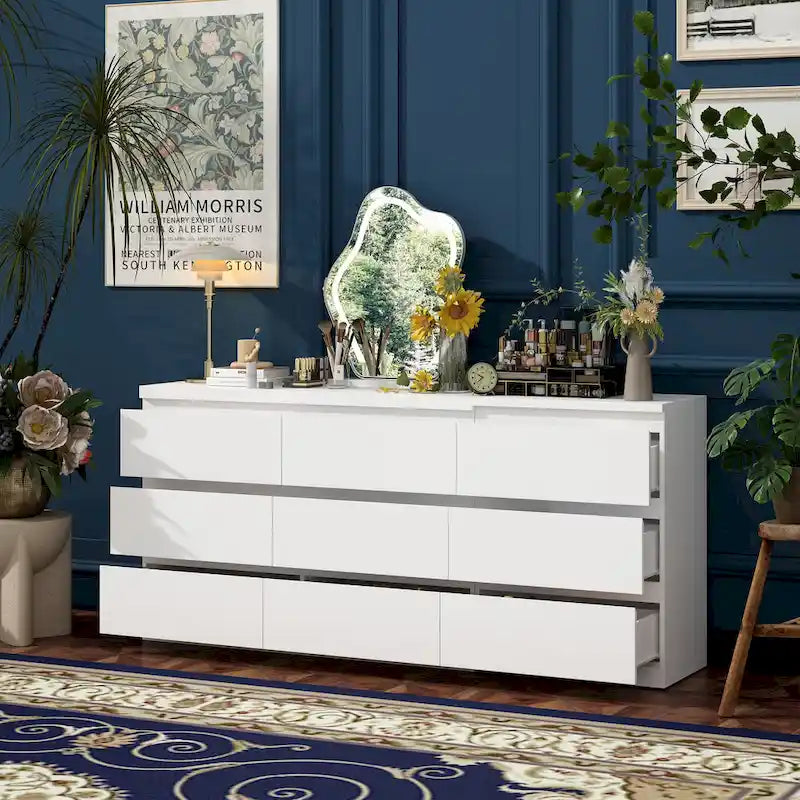 Office Desk: Expandable & Convertible with Ample Drawer Space Dresser