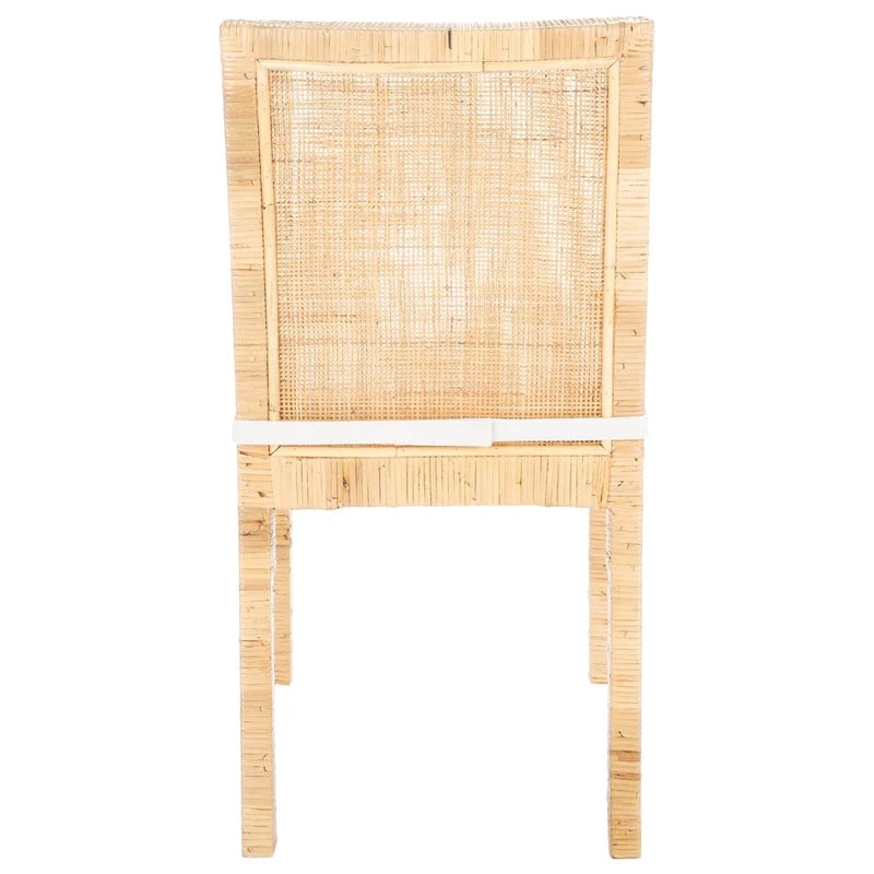 SAFAVIEH Jessye Cane Dining Room Chair with Cushion (Set of 2) - 21.7 W x 18.1 L x 38.6 H - 22W x 18D x 39H