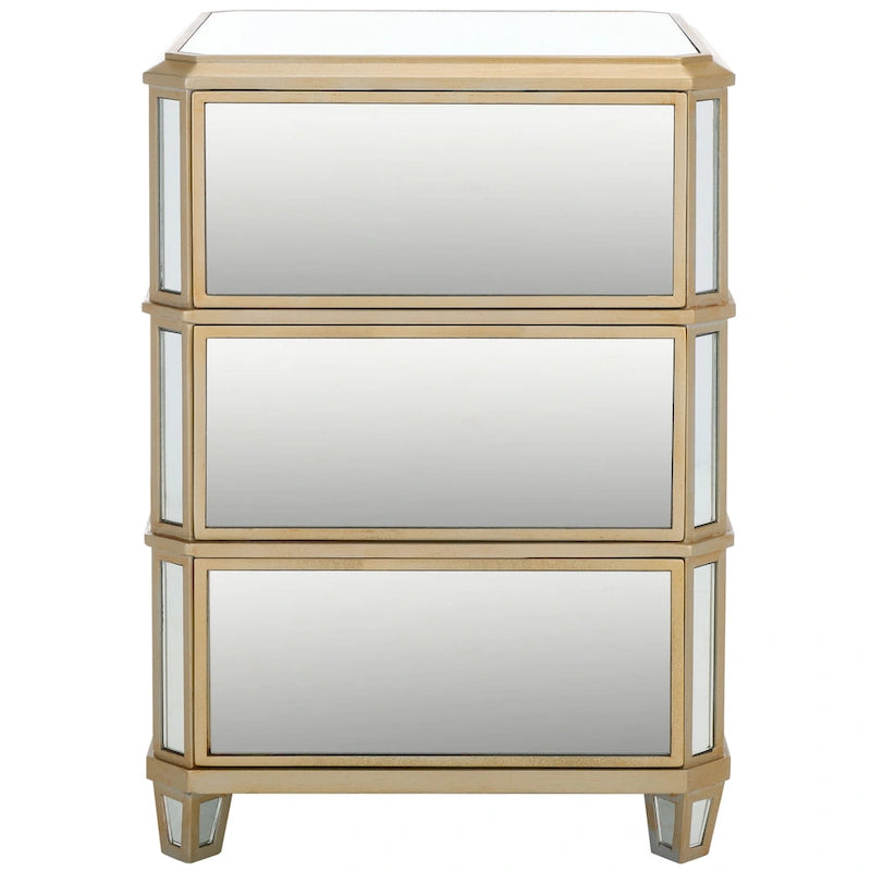 SAFAVIEH Miracle 3-Drawer Mirrored Nightstand