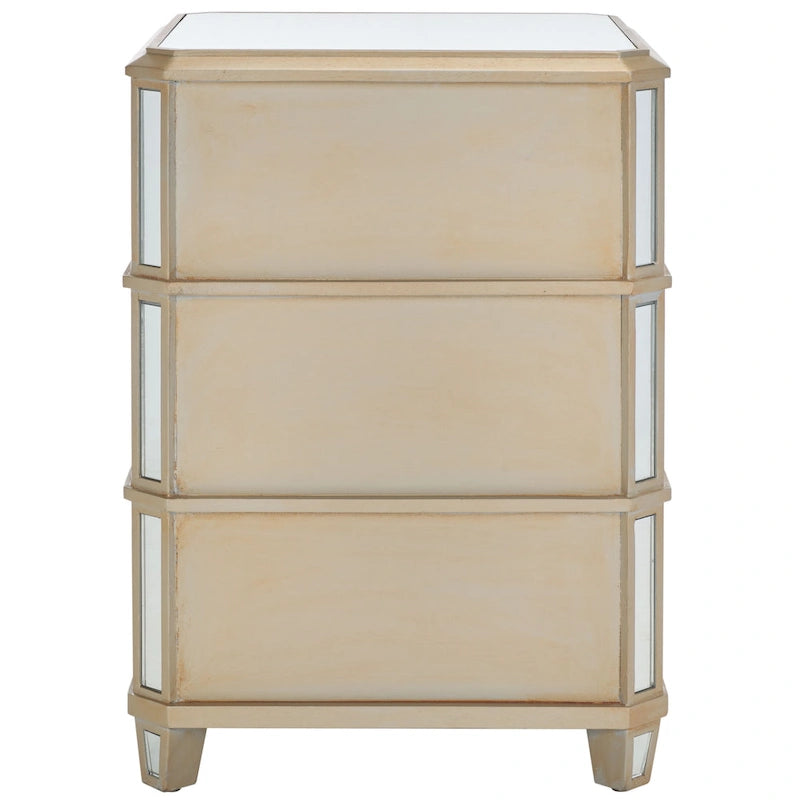 SAFAVIEH Miracle 3-Drawer Mirrored Nightstand