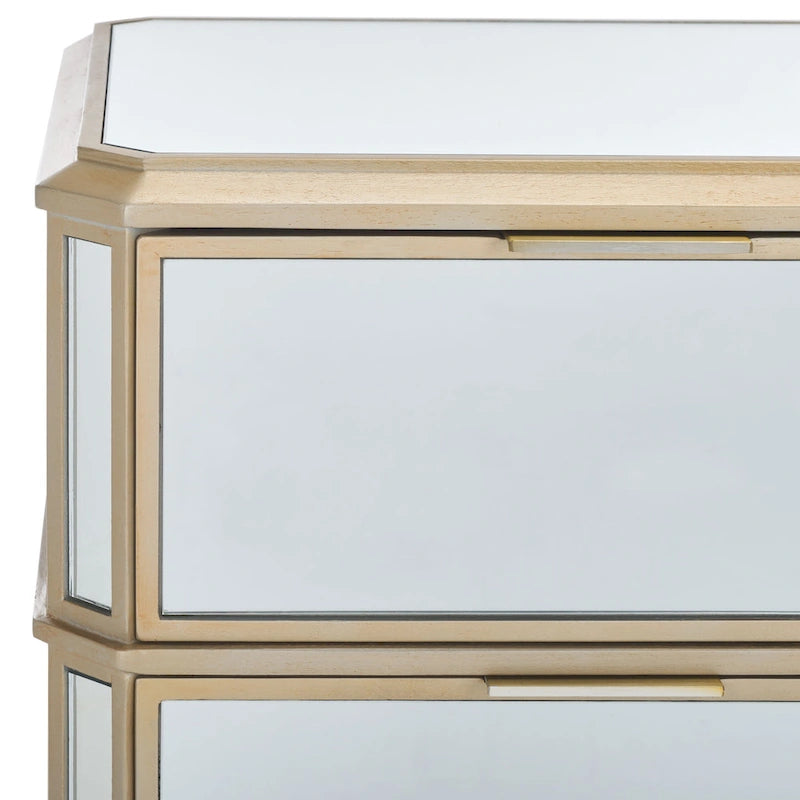 SAFAVIEH Miracle 3-Drawer Mirrored Nightstand