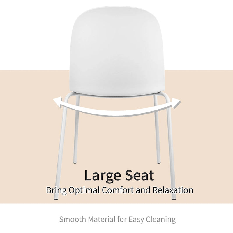 Set of 2 Plastic Eiffel Molded Shell Retro Dining Chairs Accent For Living Room Kitchen Chrome Desk Designer Office