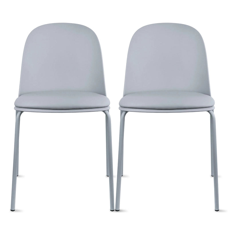 Set of 2 Plastic Eiffel Molded Shell Retro Dining Chairs Accent For Living Room Kitchen Chrome Desk Designer Office