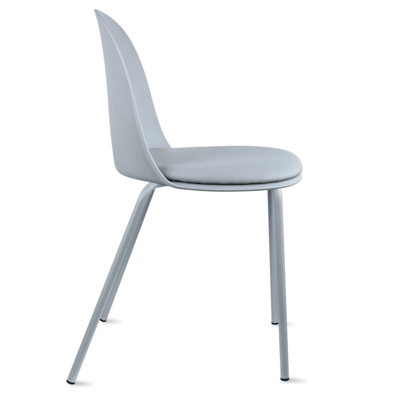 Set of 2 Plastic Eiffel Molded Shell Retro Dining Chairs Accent For Living Room Kitchen Chrome Desk Designer Office
