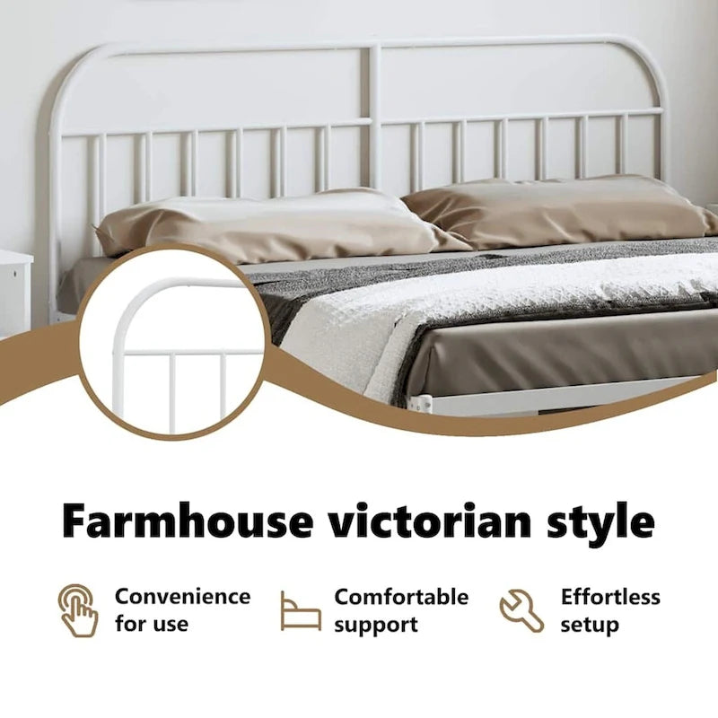 vidaXL 38.2 Inch Metal Headboard, Farmhouse Rustic Headboard Only