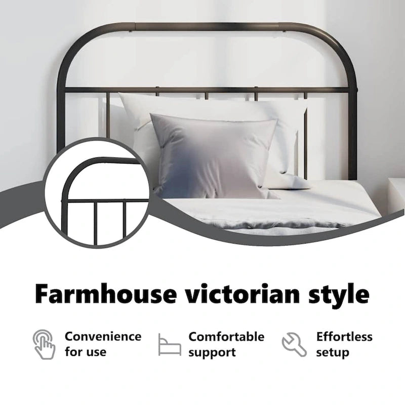 vidaXL 38.2 Inch Metal Headboard, Farmhouse Rustic Headboard Only