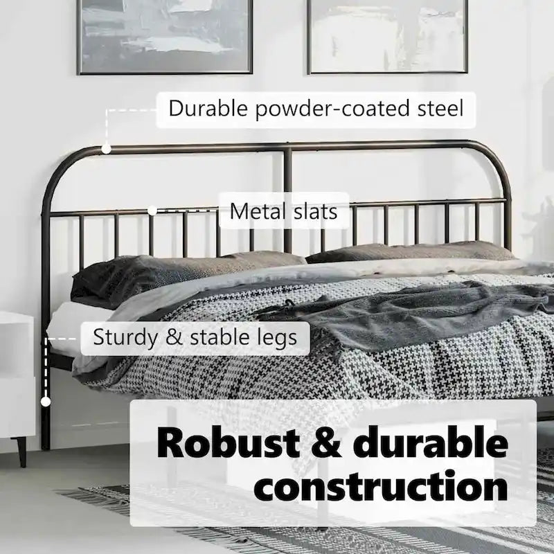 vidaXL 38.2 Inch Metal Headboard, Farmhouse Rustic Headboard Only
