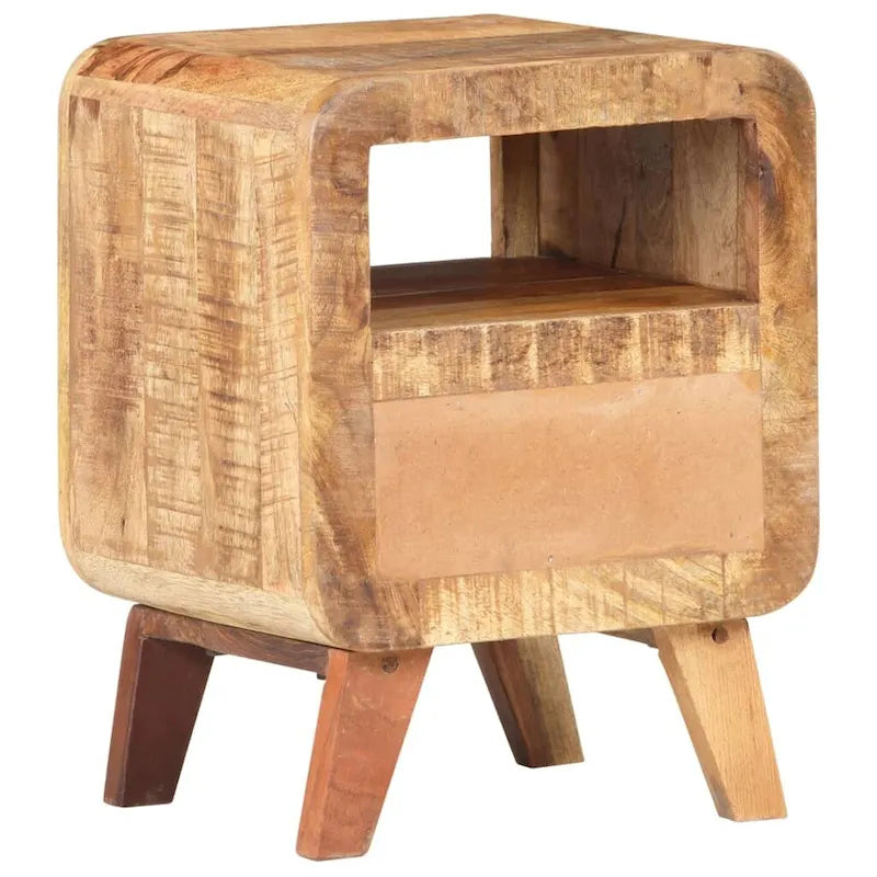 vidaXL Cabinet Nightstand Side End Table with Solid Wood Legs for Bedroom - 11.8 x 11.8 x 16.1