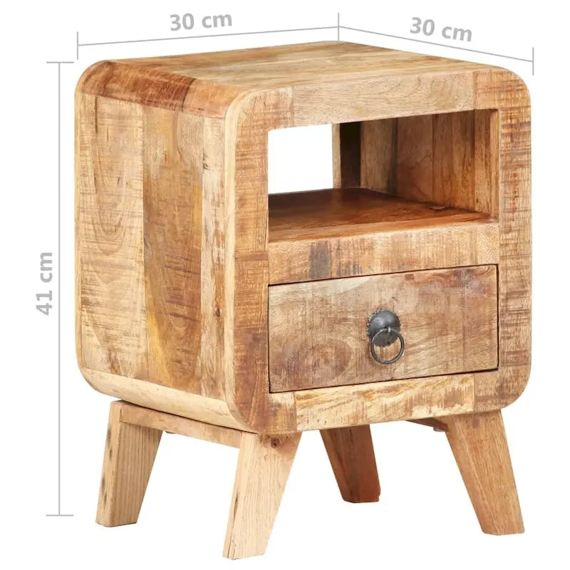 vidaXL Cabinet Nightstand Side End Table with Solid Wood Legs for Bedroom - 11.8 x 11.8 x 16.1