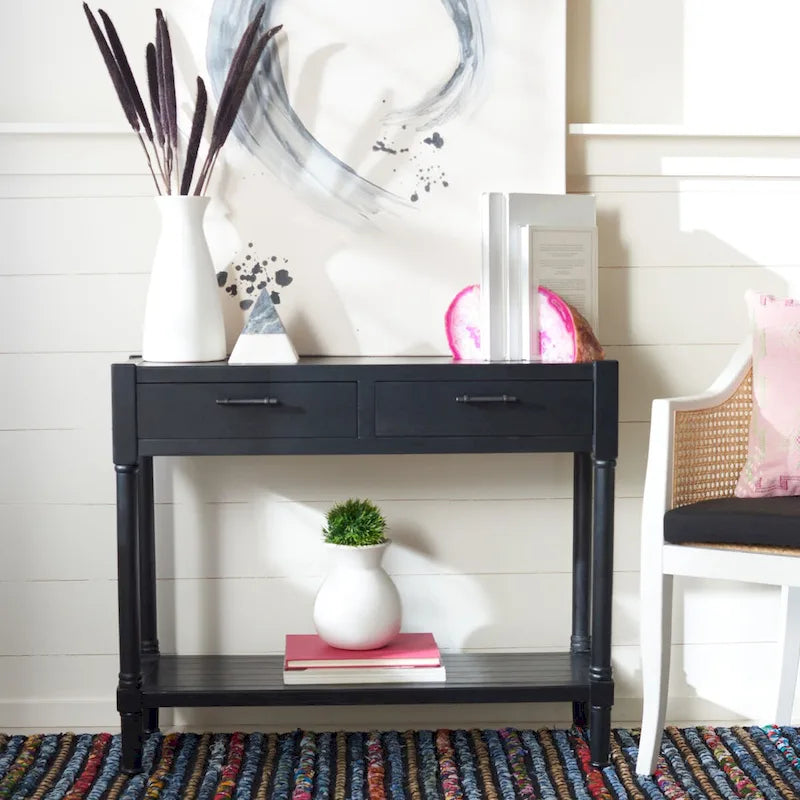 SAFAVIEH Phillis 2-Drawer Console Table - 35.5 W x 13 L x 29.5 H - 36Wx13Dx30H