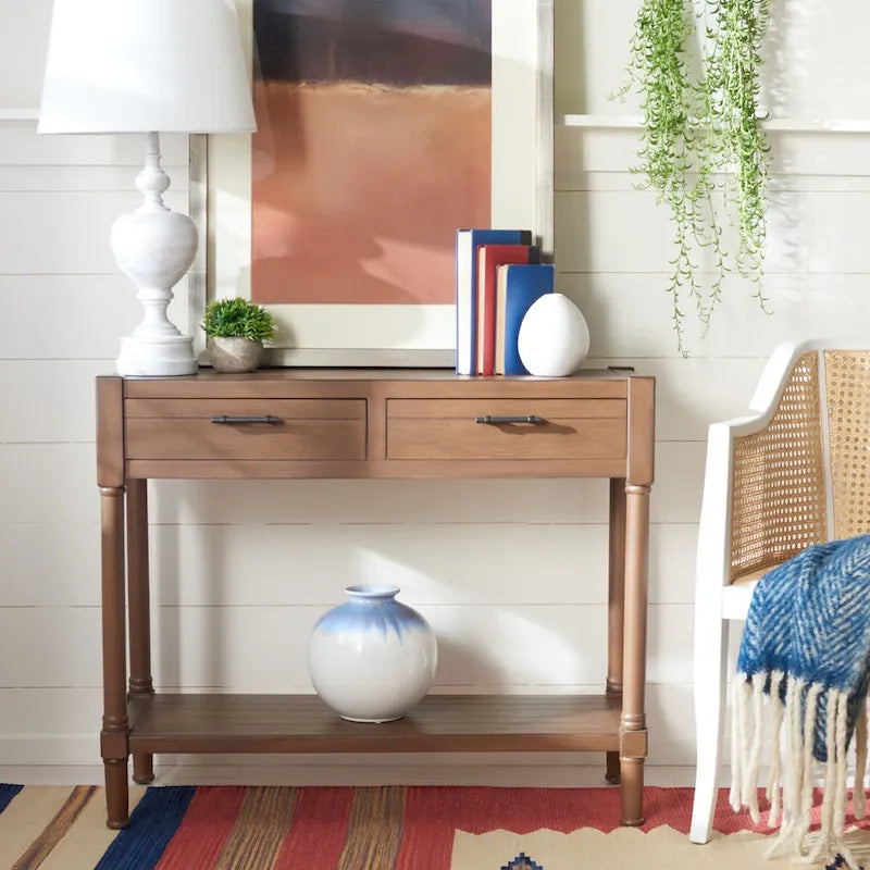 SAFAVIEH Phillis 2-Drawer Console Table - 35.5 W x 13 L x 29.5 H - 36Wx13Dx30H