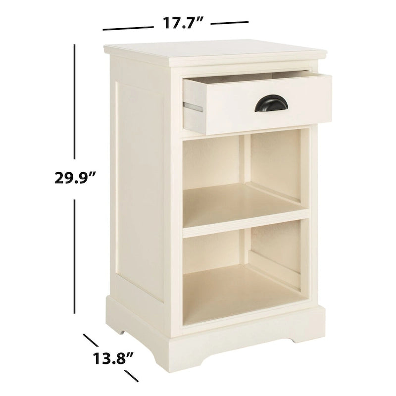 SAFAVIEH Clemie Grey Storage Side Table - 17.7 x 13.8 x 29.9 - 18Wx14Dx30H