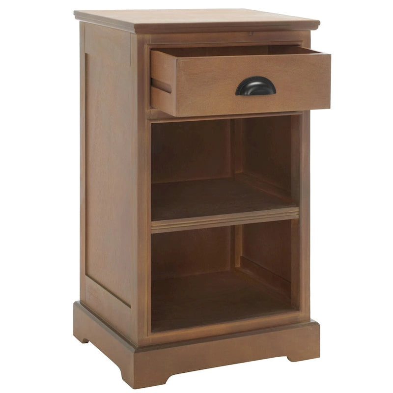SAFAVIEH Clemie Grey Storage Side Table - 17.7 x 13.8 x 29.9 - 18Wx14Dx30H